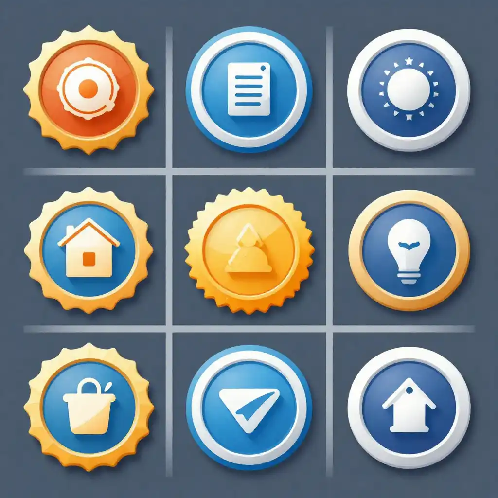 Grid layout showing milestone achievement badges in various completion states